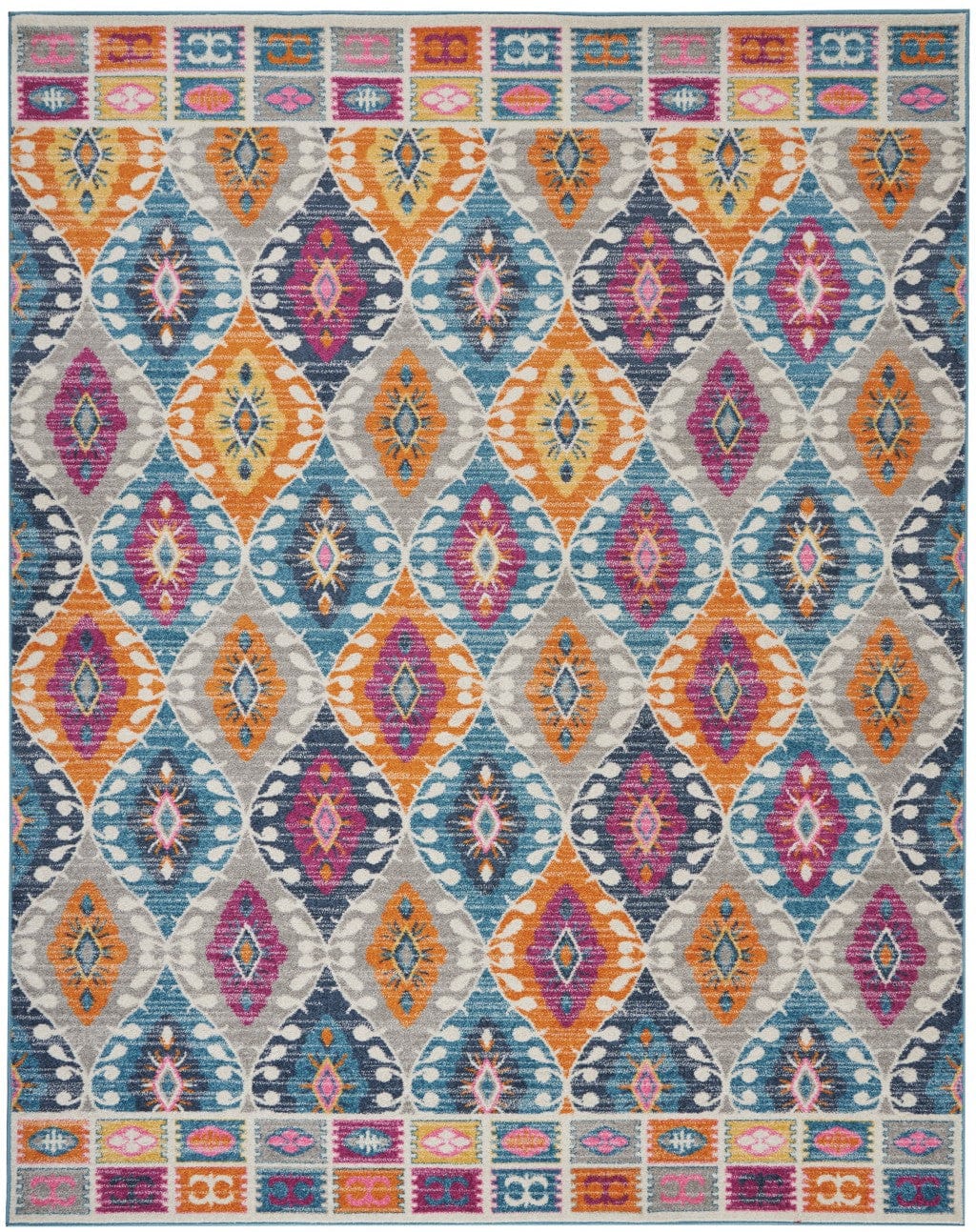 5’ X 7’ Multicolor Ogee Pattern Area Rug