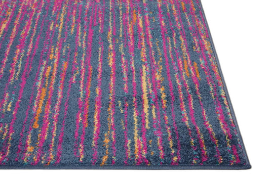 5’ X 7’ Rainbow Abstract Striations Area Rug