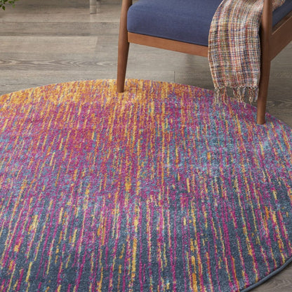5’ X 7’ Rainbow Abstract Striations Area Rug