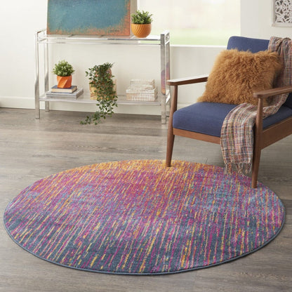 5’ X 7’ Rainbow Abstract Striations Area Rug