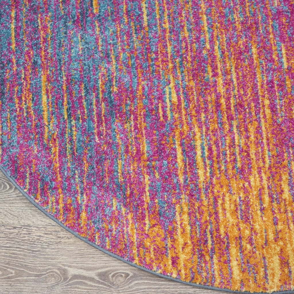 5’ X 7’ Rainbow Abstract Striations Area Rug