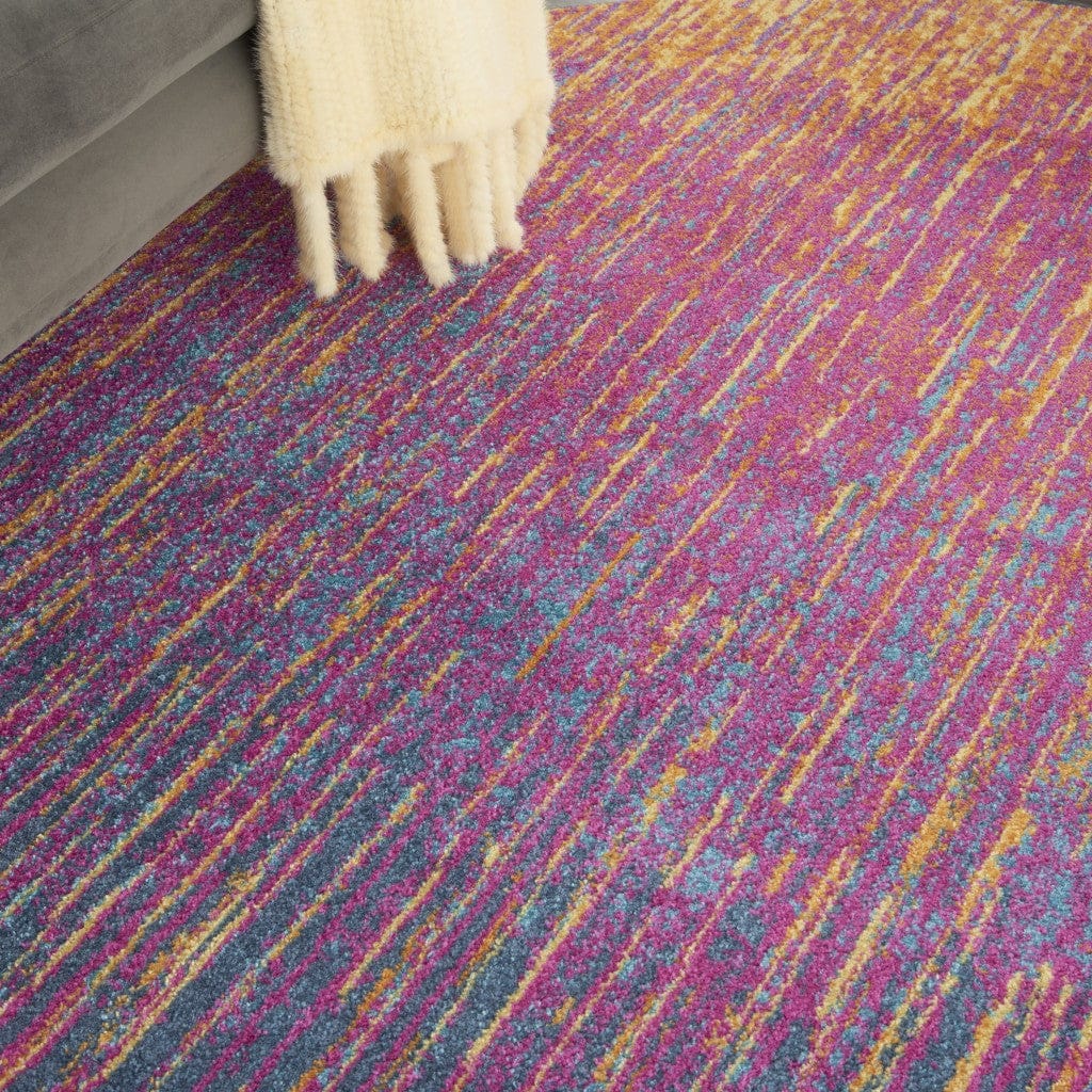 5’ X 7’ Rainbow Abstract Striations Area Rug