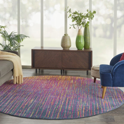 5’ X 7’ Rainbow Abstract Striations Area Rug
