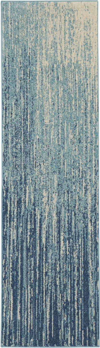2’ X 3’ Navy And Light Blue Abstract Scatter Rug