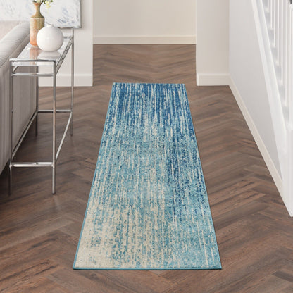 2’ X 3’ Navy And Light Blue Abstract Scatter Rug