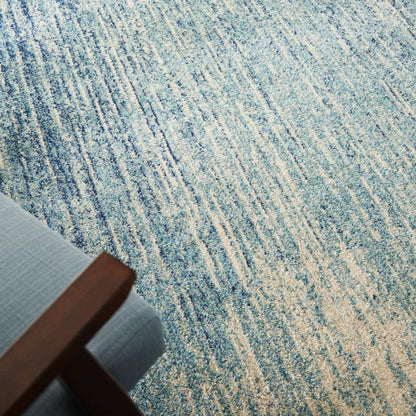 2’ X 3’ Navy And Light Blue Abstract Scatter Rug