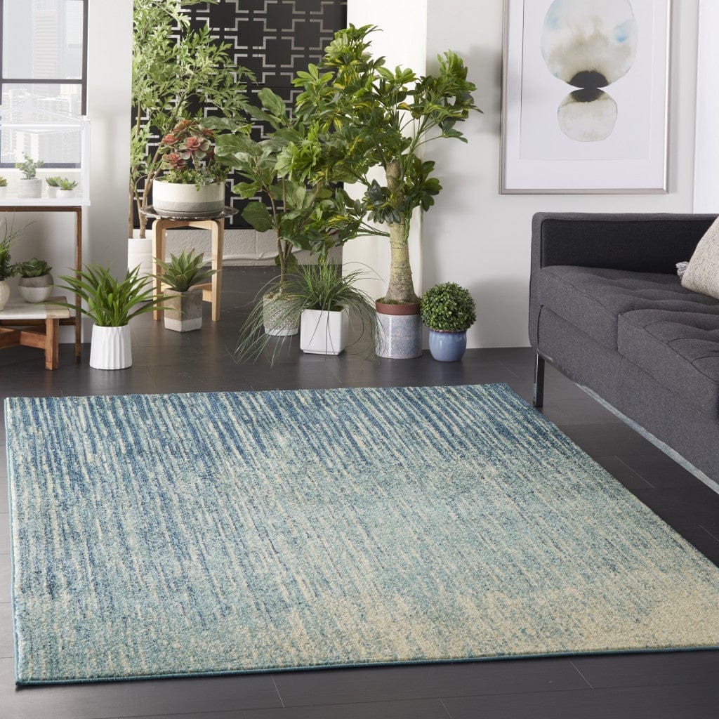 2’ X 3’ Navy And Light Blue Abstract Scatter Rug