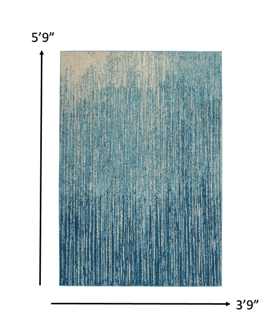 2’ X 3’ Navy And Light Blue Abstract Scatter Rug