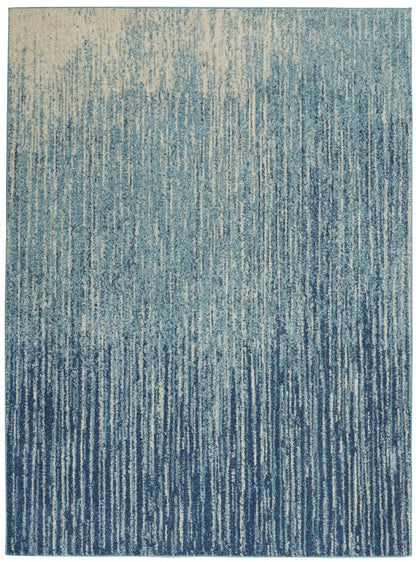 2’ X 3’ Navy And Light Blue Abstract Scatter Rug