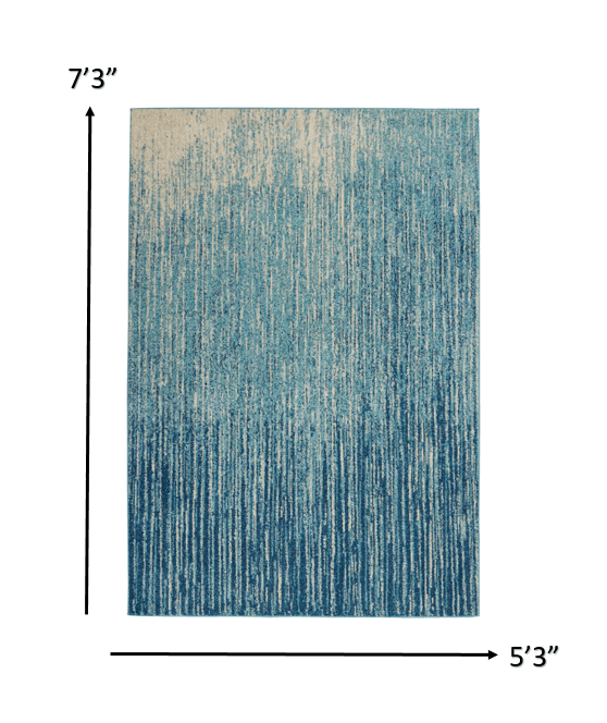 2’ X 3’ Navy And Light Blue Abstract Scatter Rug