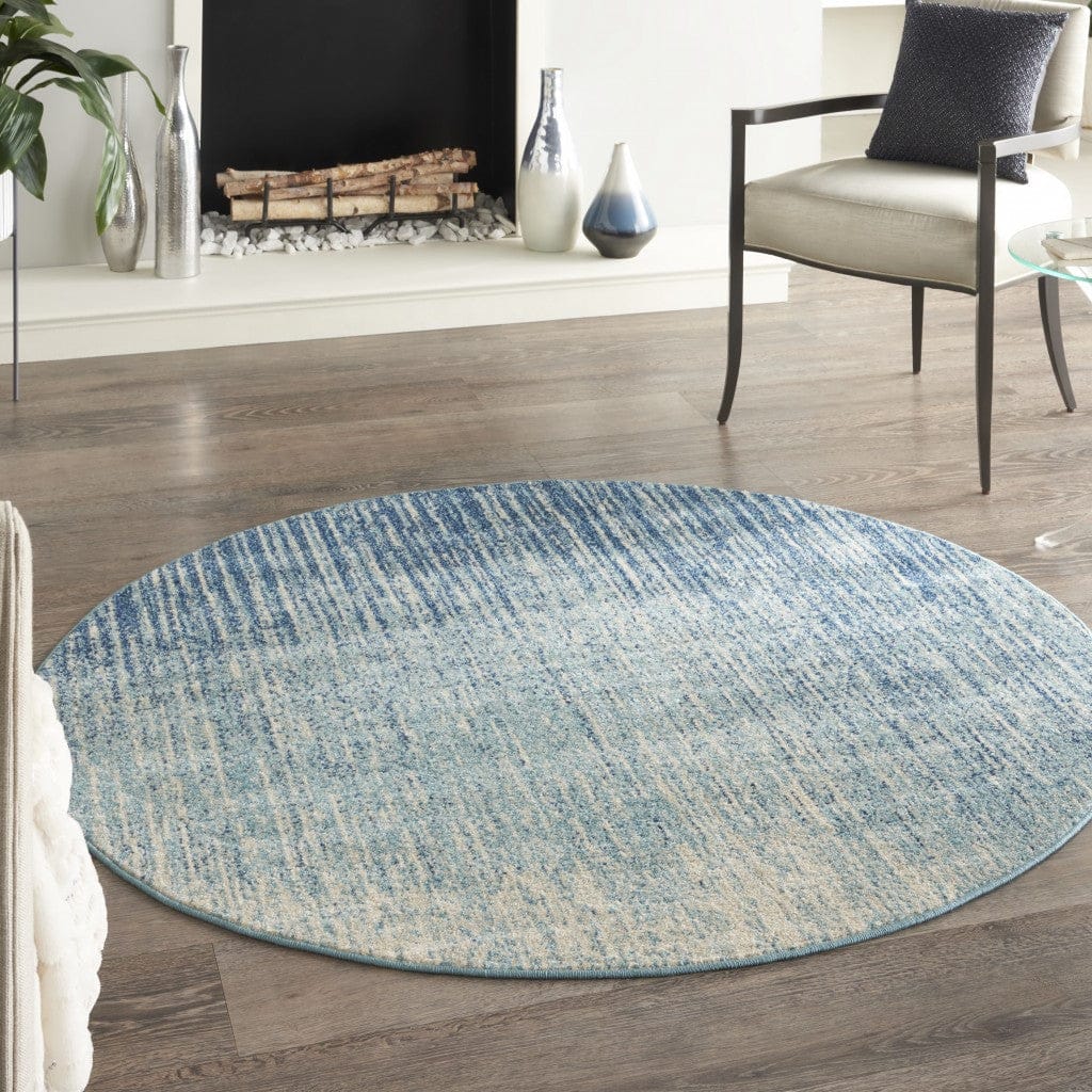 2’ X 3’ Navy And Light Blue Abstract Scatter Rug
