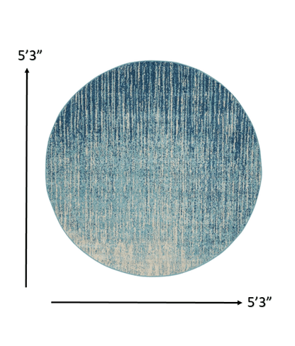 2’ X 3’ Navy And Light Blue Abstract Scatter Rug