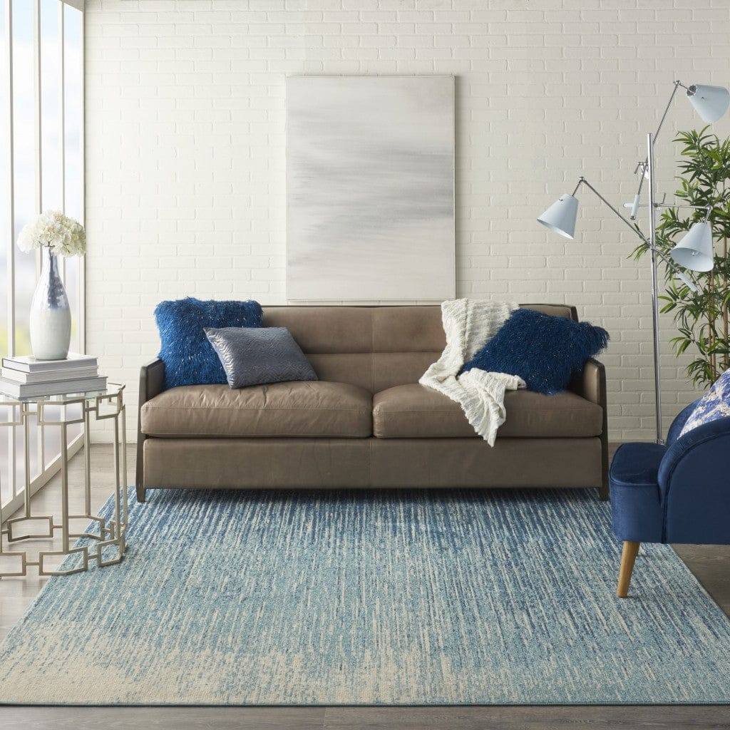 2’ X 3’ Navy And Light Blue Abstract Scatter Rug