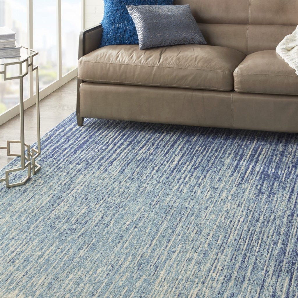 2’ X 3’ Navy And Light Blue Abstract Scatter Rug