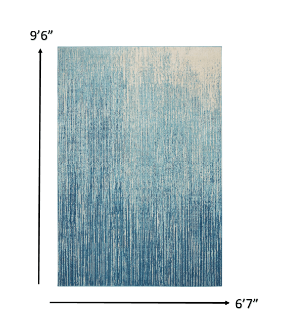 2’ X 3’ Navy And Light Blue Abstract Scatter Rug