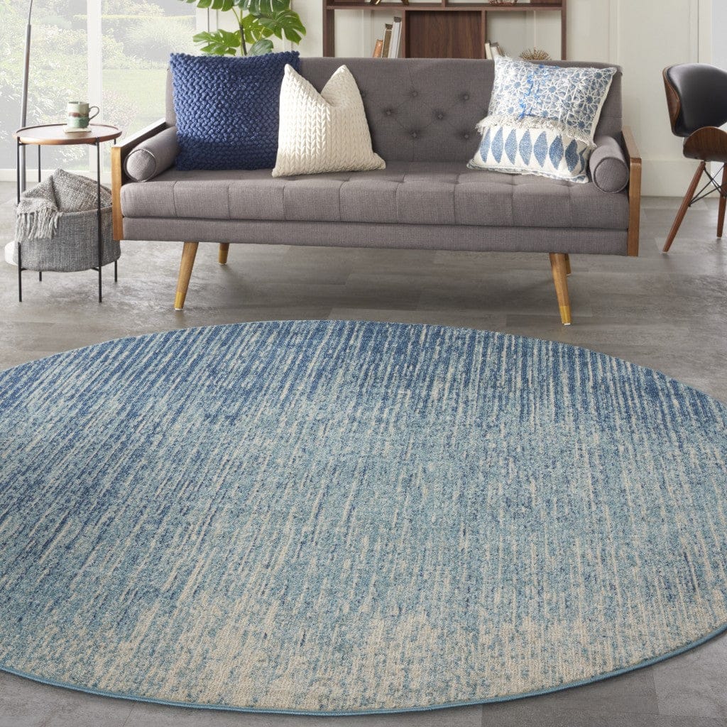 2’ X 3’ Navy And Light Blue Abstract Scatter Rug