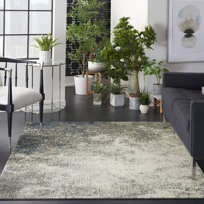 4’ X 6’ Charcoal And Ivory Abstract Area Rug
