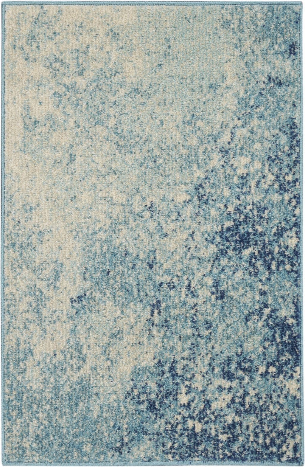 2’ X 3’ Light Blue And Ivory Abstract Sky Scatter Rug