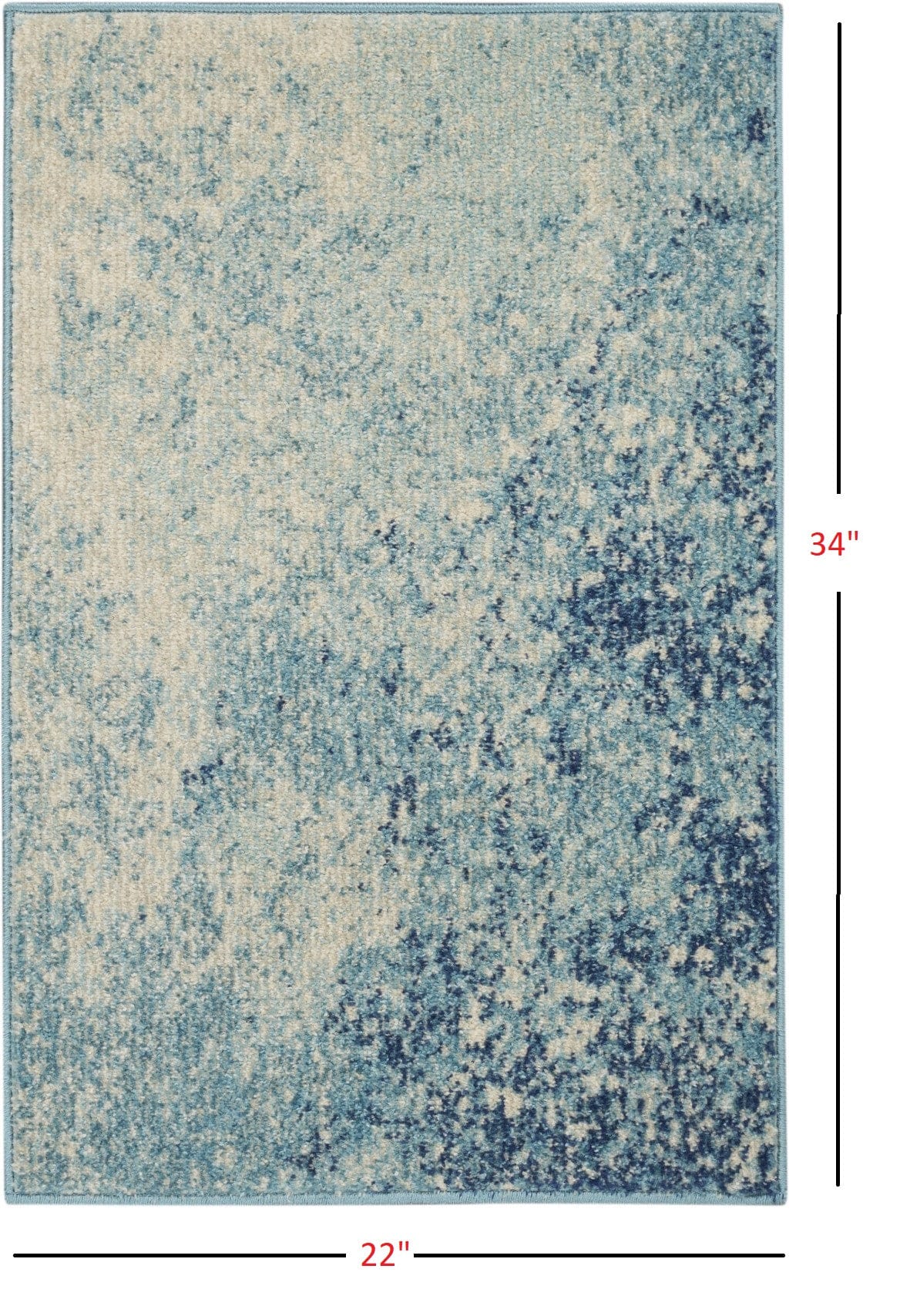 2’ X 3’ Light Blue And Ivory Abstract Sky Scatter Rug