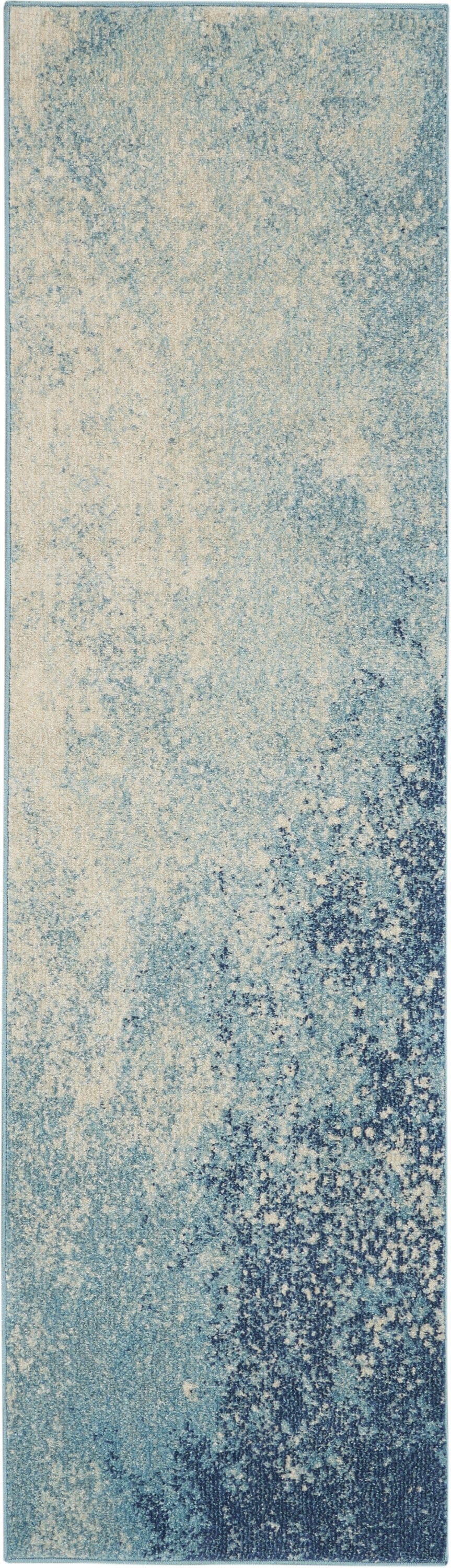 2’ X 3’ Light Blue And Ivory Abstract Sky Scatter Rug