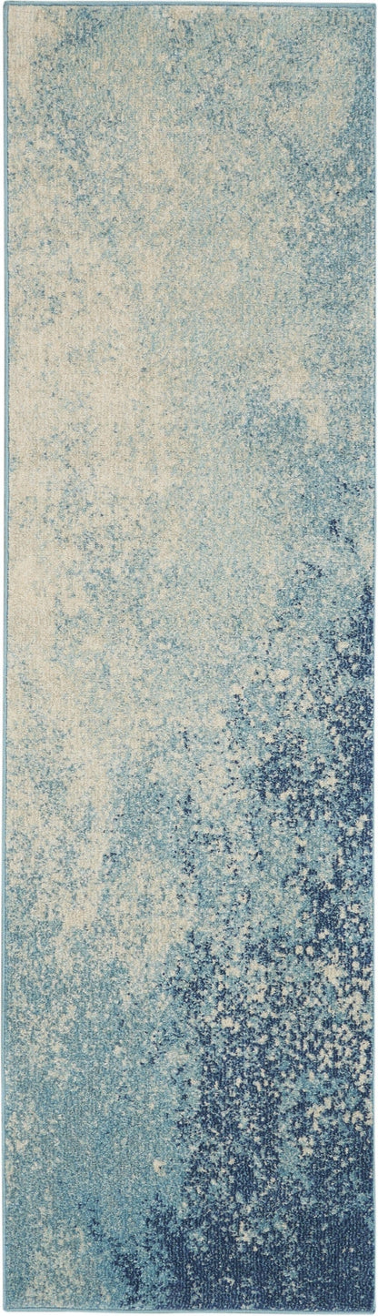 2’ X 3’ Light Blue And Ivory Abstract Sky Scatter Rug