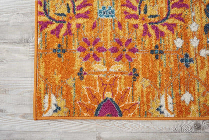 2’ X 3’ Sun Gold And Navy Distressed Scatter Rug