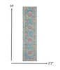 2’X3’ Light Blue Distressed Medallion Scatter Rug