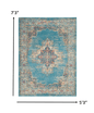 2’X3’ Light Blue Distressed Medallion Scatter Rug