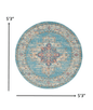 2’X3’ Light Blue Distressed Medallion Scatter Rug