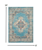2’X3’ Light Blue Distressed Medallion Scatter Rug