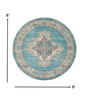 2’X3’ Light Blue Distressed Medallion Scatter Rug