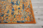 2’ X 6’ Gold And Blue Antique Runner Rug