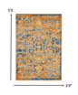 4’ X 6’ Gold And Blue Antique Area Rug