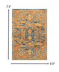 4’ X 6’ Gold And Blue Antique Area Rug