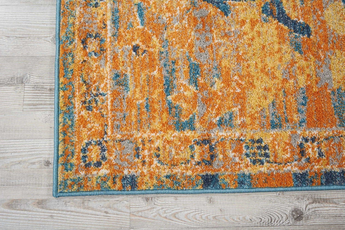 4’ X 6’ Gold And Blue Antique Area Rug