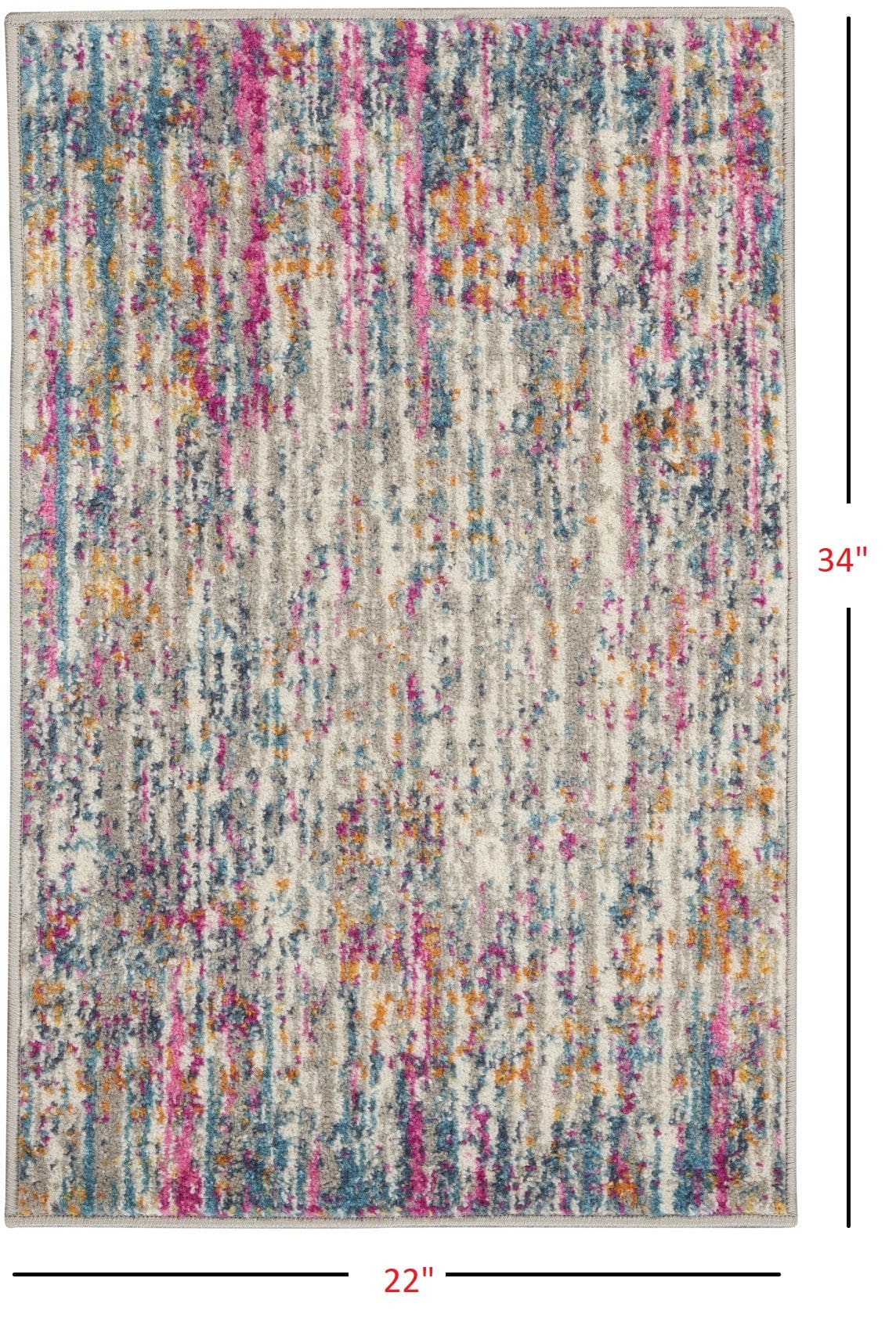 2’ X 3’ Ivory Abstract Striations Scatter Rug