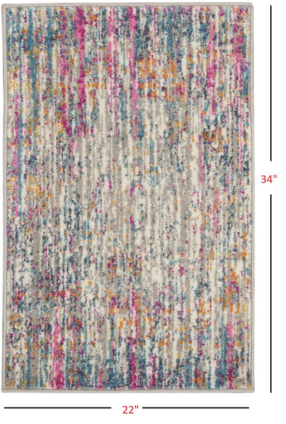2’ X 3’ Ivory Abstract Striations Scatter Rug