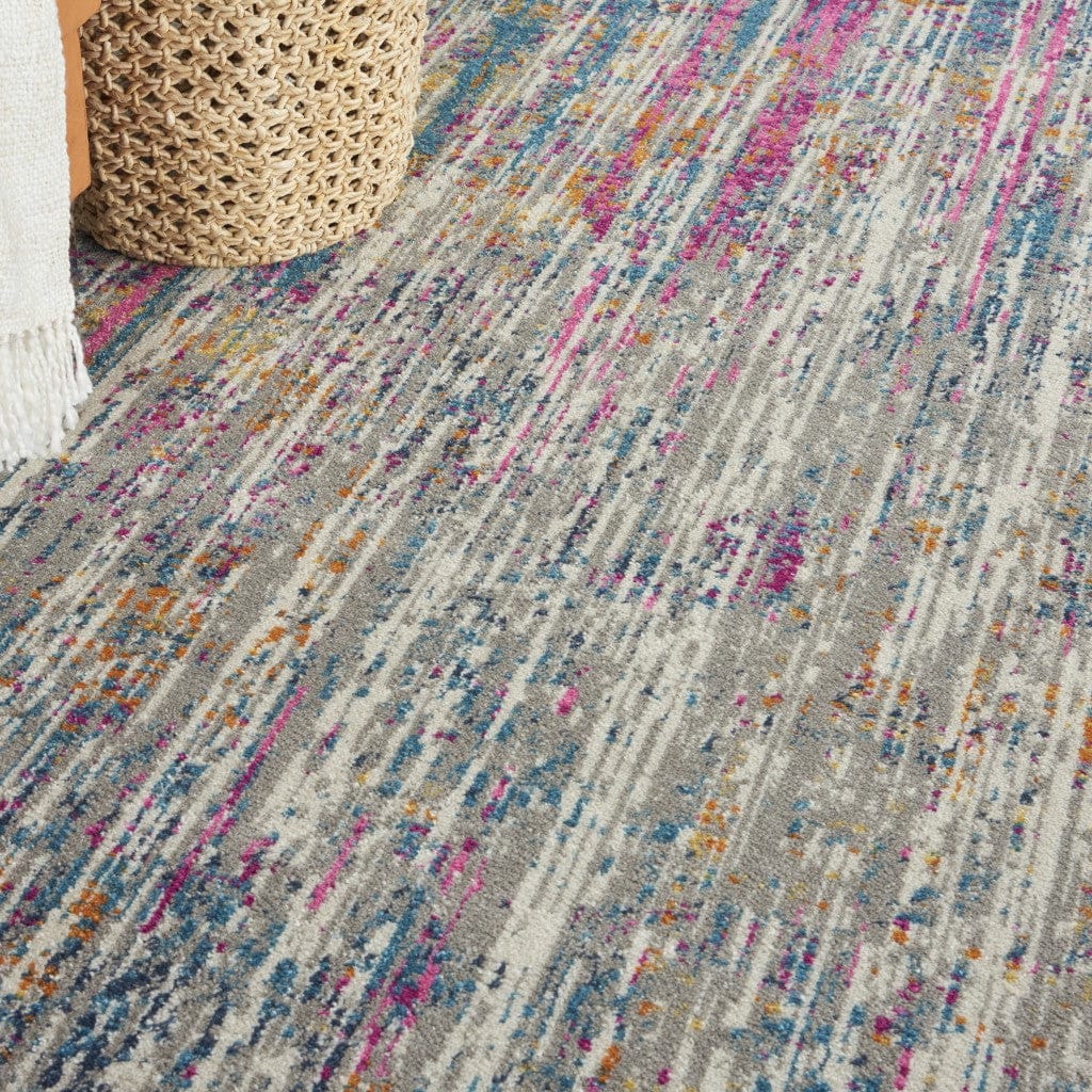 2’ X 3’ Ivory Abstract Striations Scatter Rug