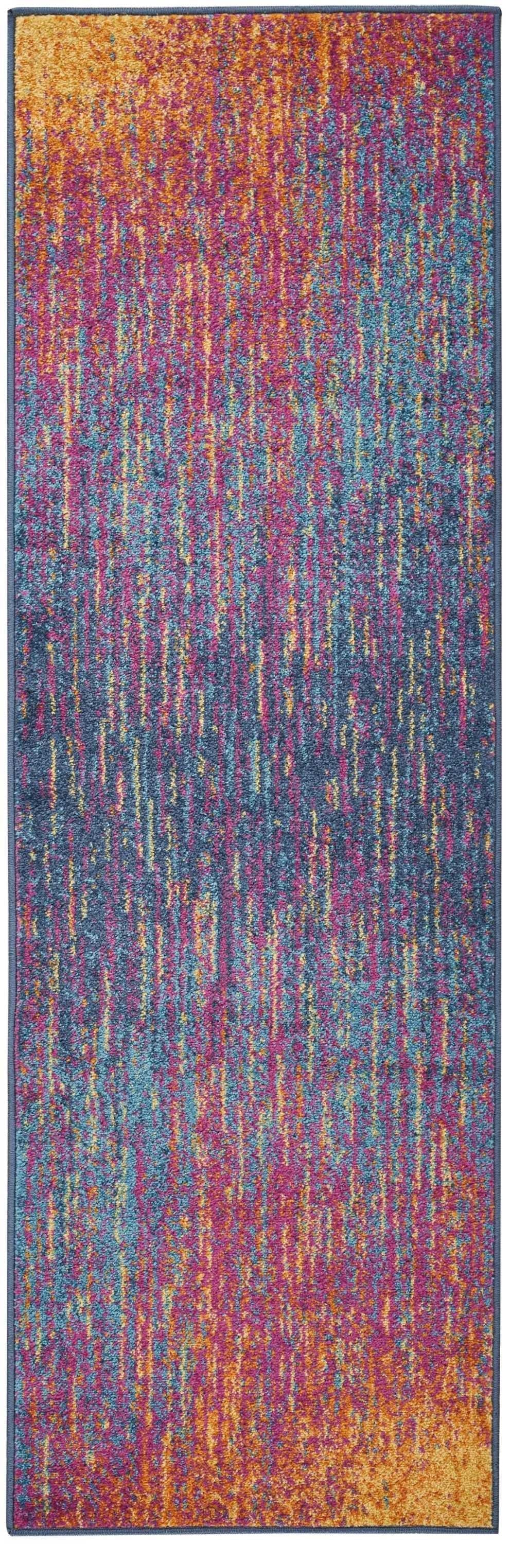 5’ X 7’ Rainbow Abstract Striations Area Rug