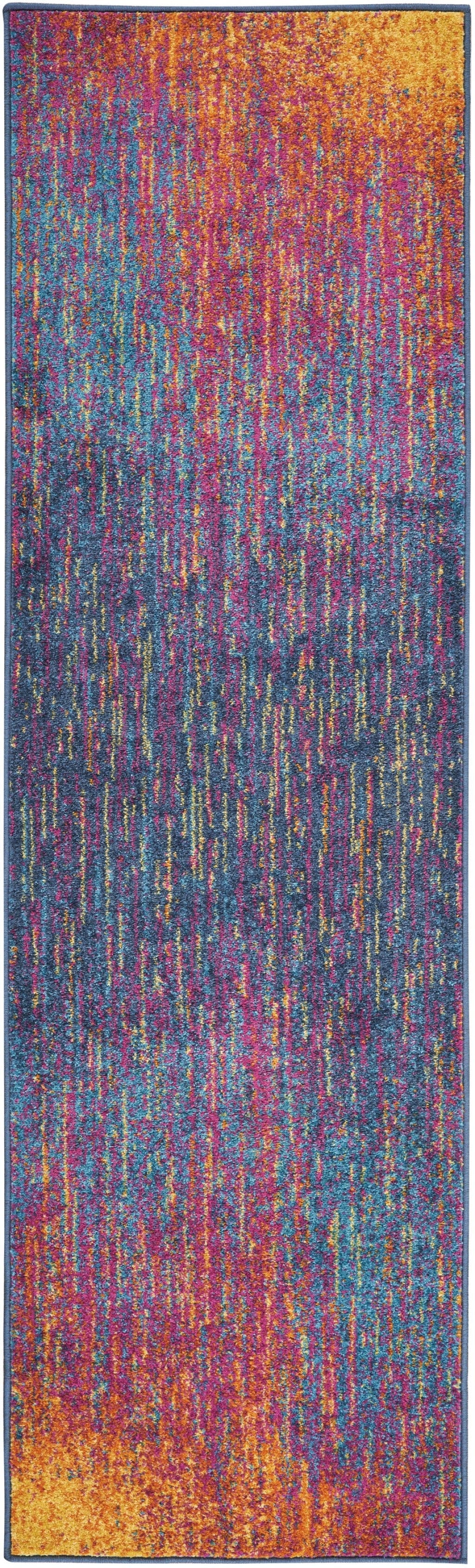 5’ X 7’ Rainbow Abstract Striations Area Rug