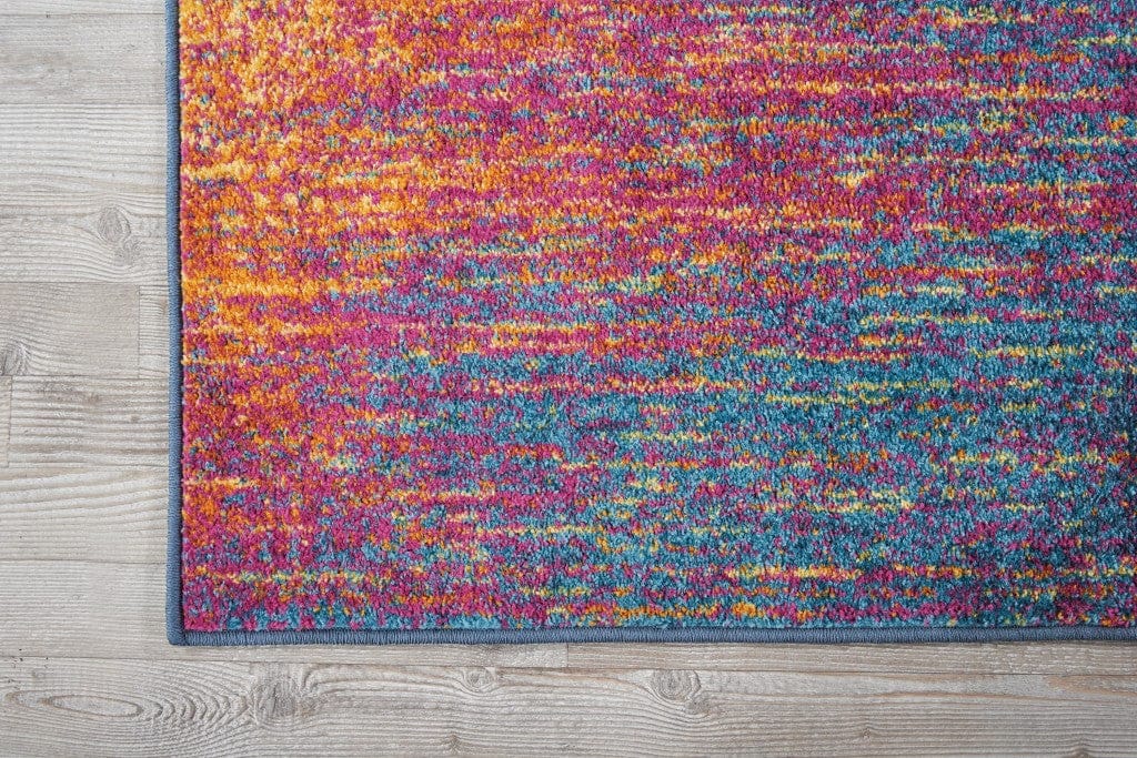 5’ X 7’ Rainbow Abstract Striations Area Rug