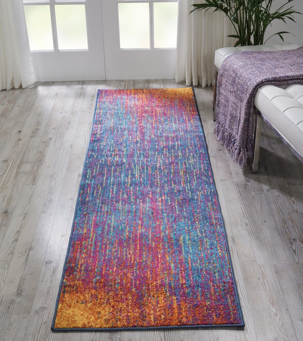 5’ X 7’ Rainbow Abstract Striations Area Rug
