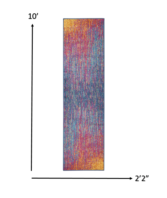 5’ X 7’ Rainbow Abstract Striations Area Rug