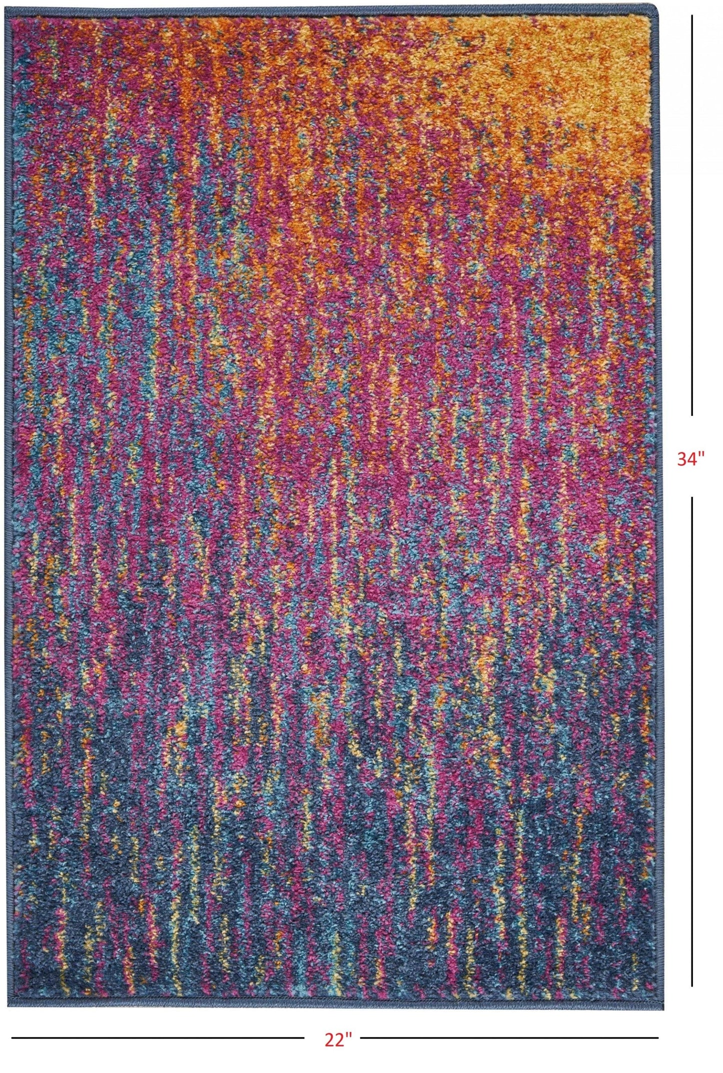 5’ X 7’ Rainbow Abstract Striations Area Rug