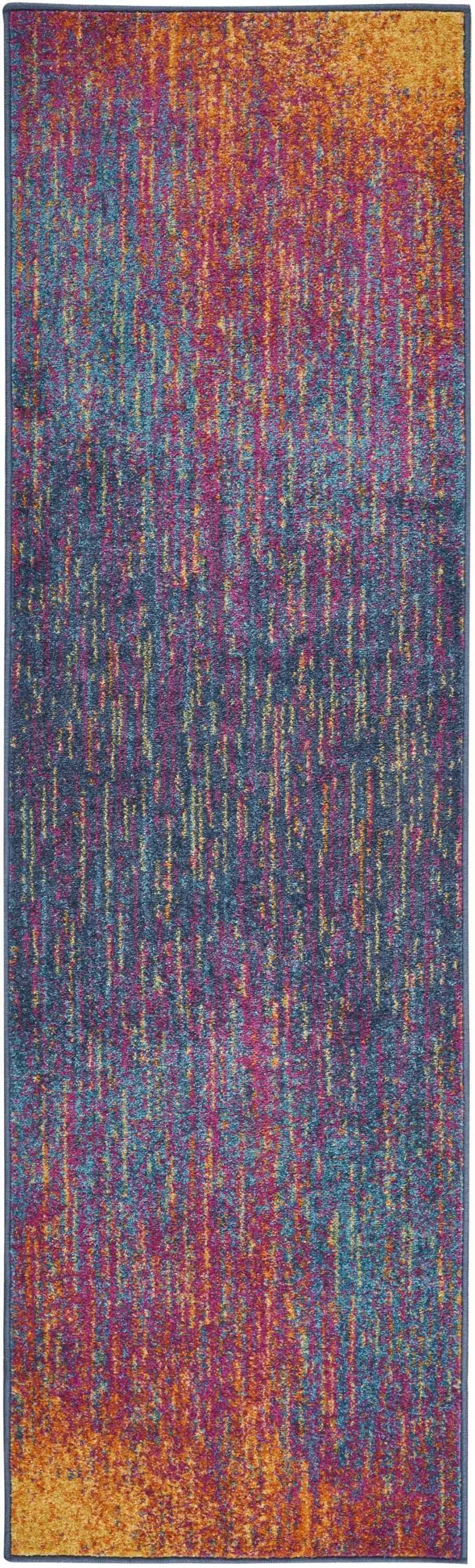 5’ X 7’ Rainbow Abstract Striations Area Rug
