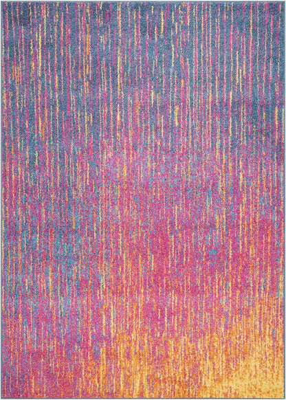 5’ X 7’ Rainbow Abstract Striations Area Rug