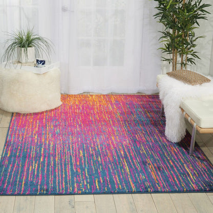 5’ X 7’ Rainbow Abstract Striations Area Rug