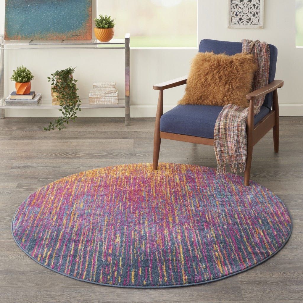 5’ X 7’ Rainbow Abstract Striations Area Rug