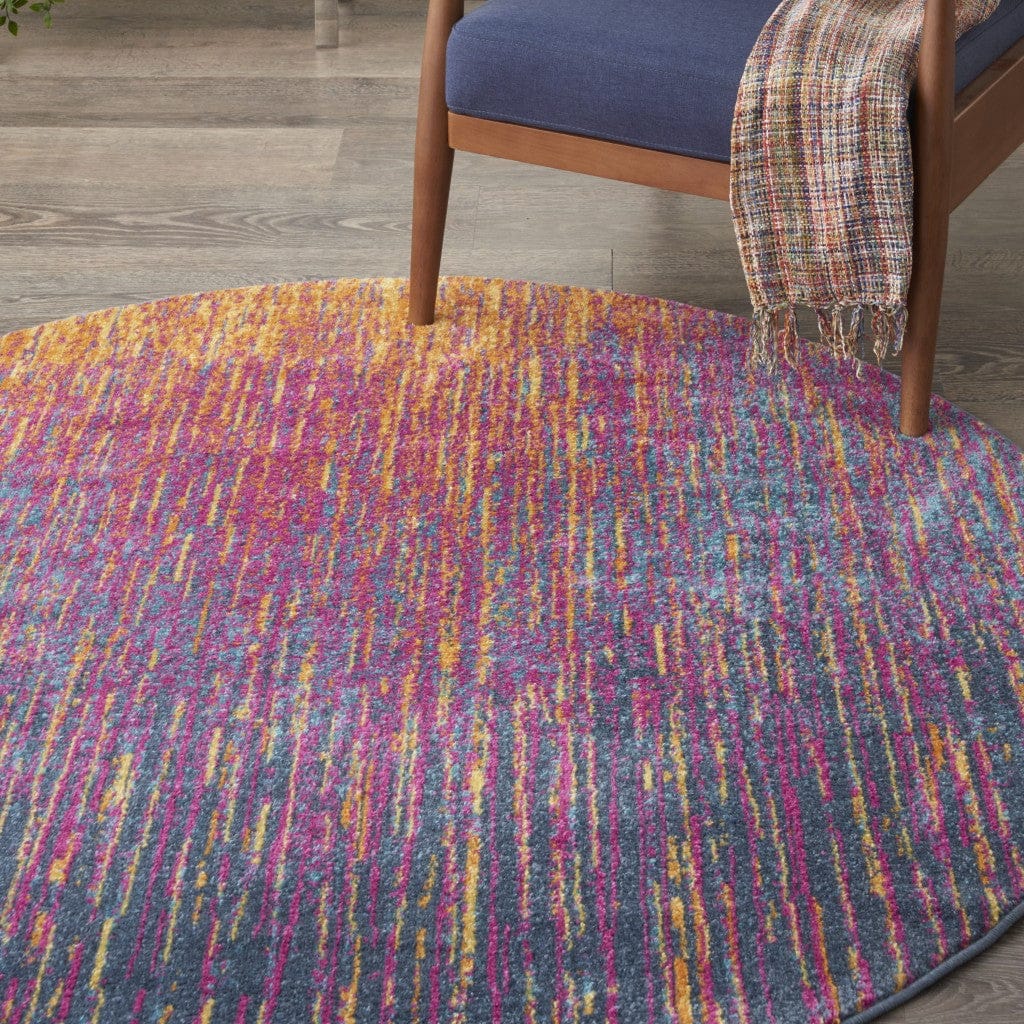 5’ X 7’ Rainbow Abstract Striations Area Rug