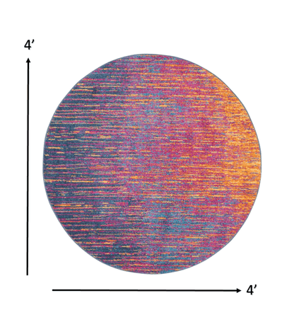 5’ X 7’ Rainbow Abstract Striations Area Rug